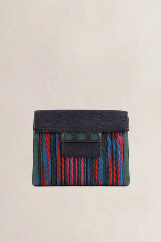 Delvaux Multicolor Toile de Cuir Clutch — vintage