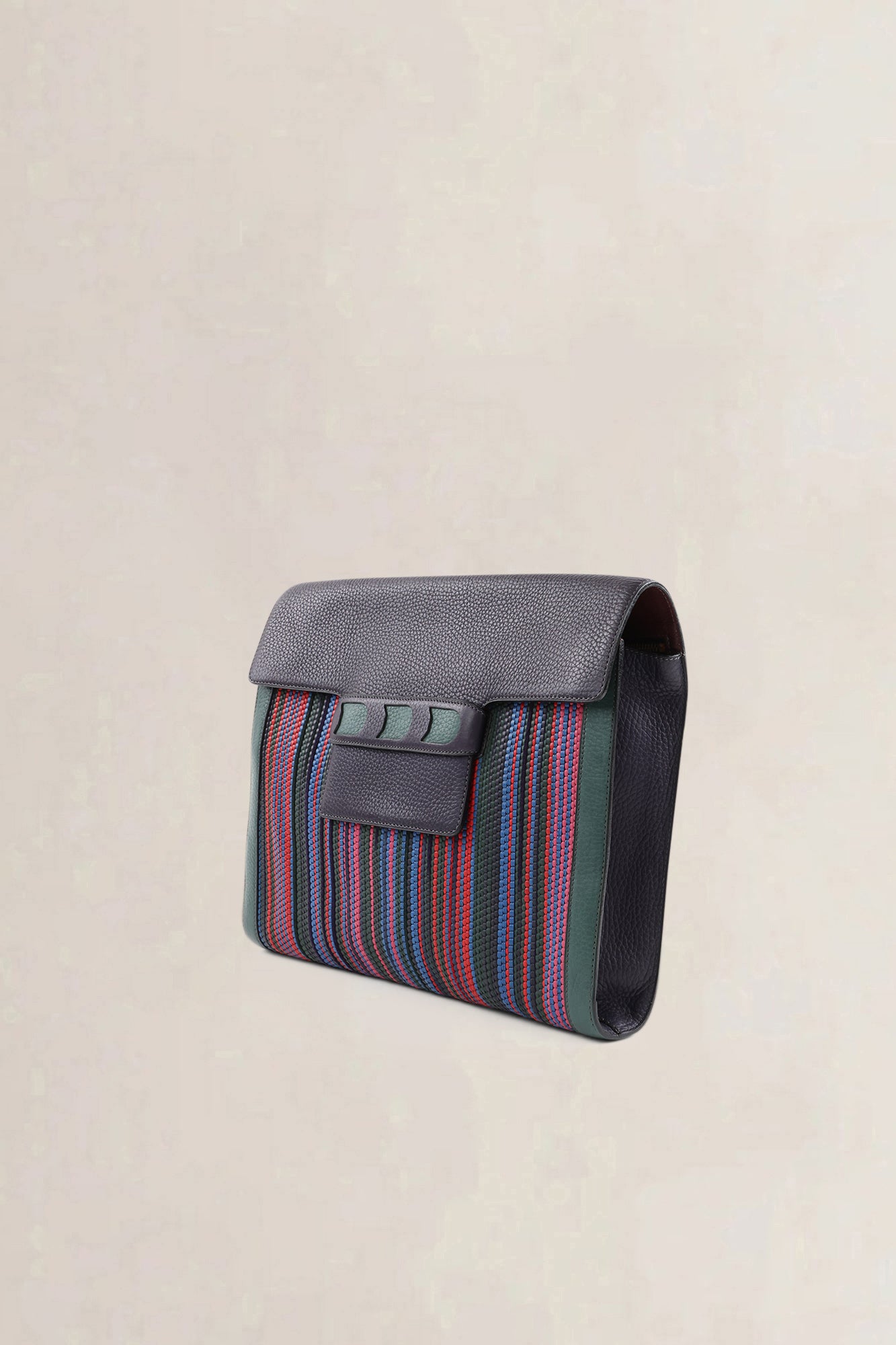 Delvaux Multicolor Toile de Cuir Clutch — vintage