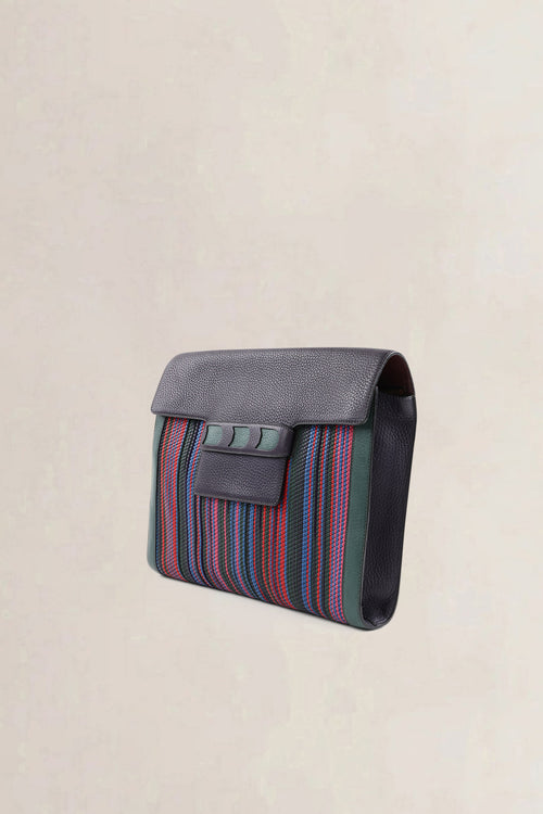 Delvaux Multicolor Toile de Cuir Clutch
