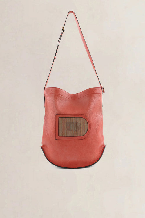 Delvaux Pink-Red Leather 'Coup de Chapeau' Limited Edition Le Pin Crossbody Bag