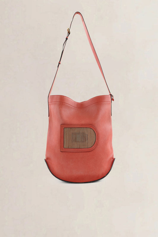 Delvaux Pink-Red Leather 'Coup de Chapeau' Limited Edition Le Pin Crossbody Bag
