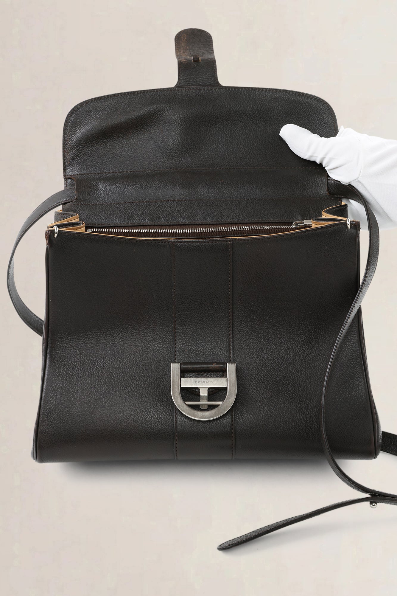 Delvaux Dark Brown Leather Brillant MM — vintage