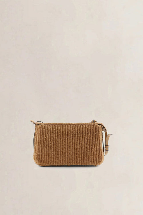 Fendi Brown Shearling Simply Medium Crossbody Bag