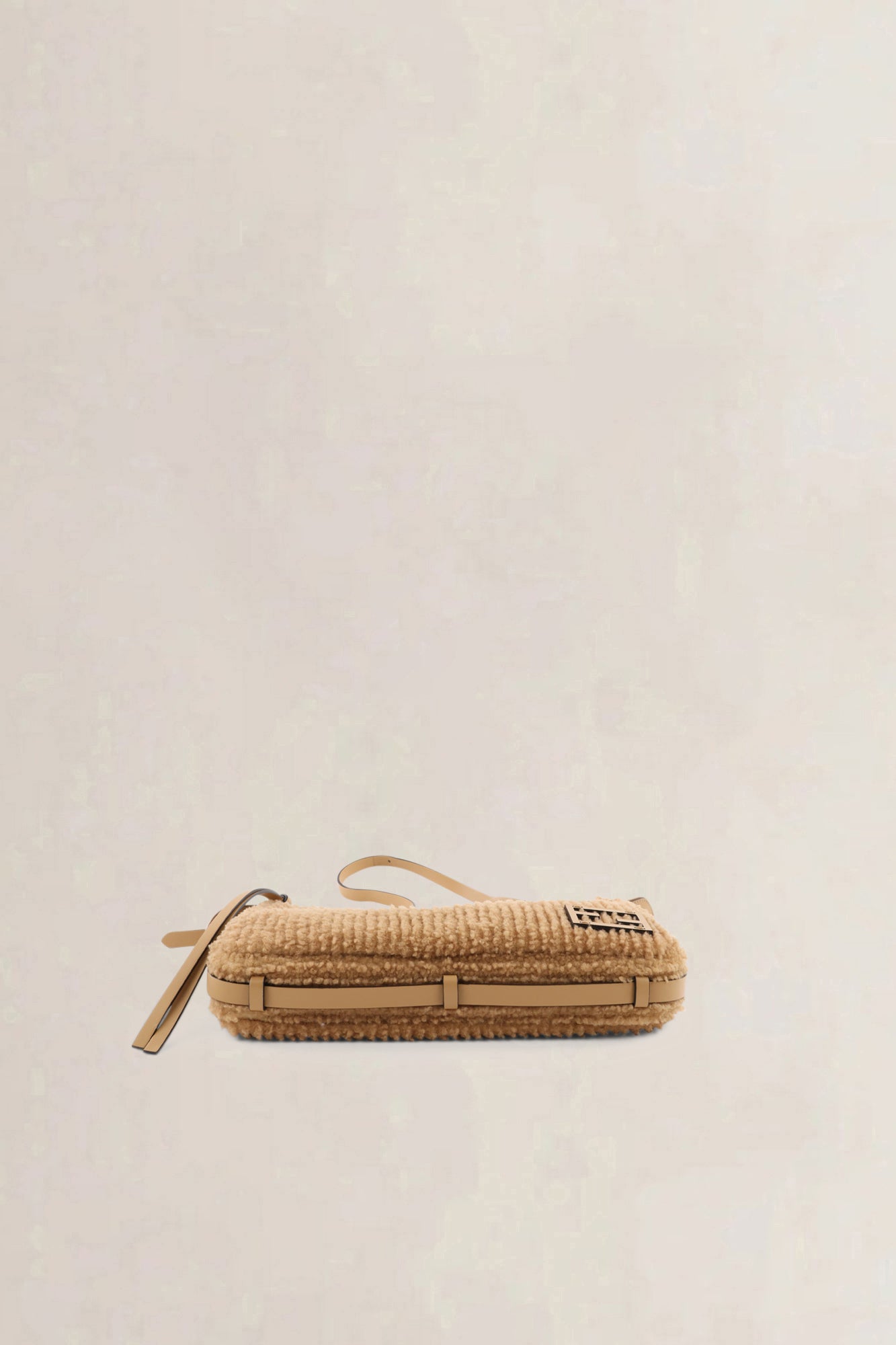 Fendi Brown Shearling Simply Medium Crossbody Bag
