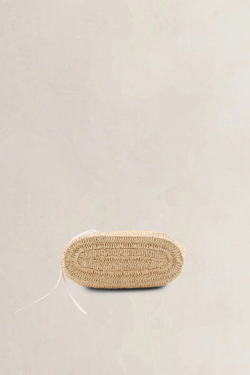 Balenciaga Cream Raffia Le City Bag with Shoulder Strap