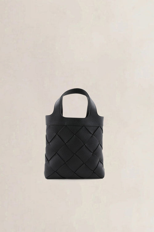Bottega Veneta Black Intrecciato Leather Small Diago Crossbody Bag