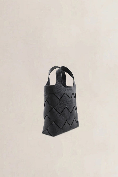 Bottega Veneta Black Intrecciato Leather Small Diago Crossbody Bag