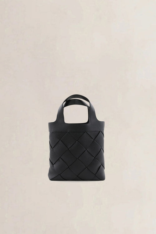 Bottega Veneta Black Intrecciato Leather Small Diago Crossbody Bag