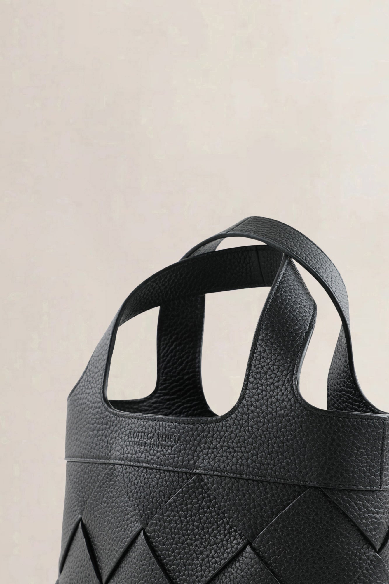 Bottega Veneta Black Intrecciato Leather Small Diago Crossbody Bag