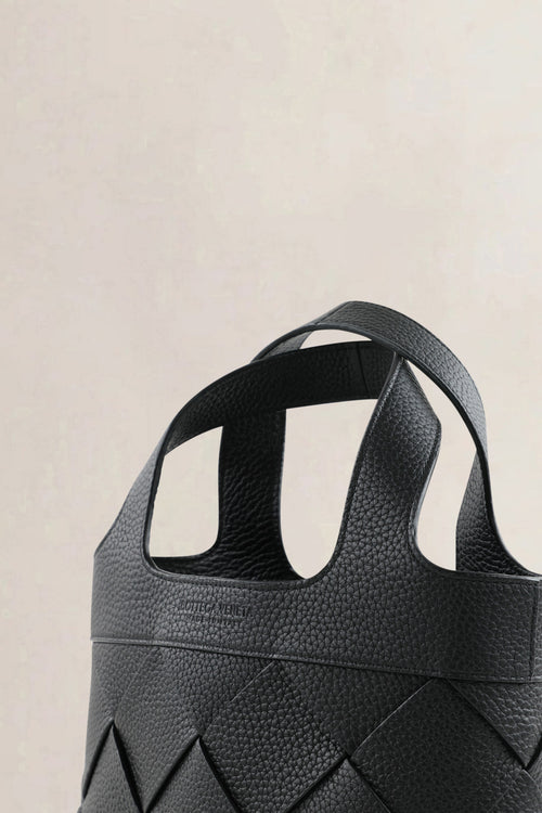 Bottega Veneta Black Intrecciato Leather Small Diago Crossbody Bag