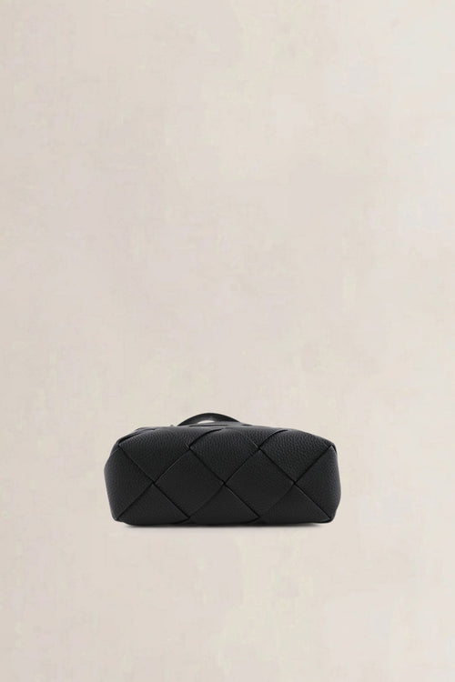 Bottega Veneta Black Intrecciato Leather Small Diago Crossbody Bag
