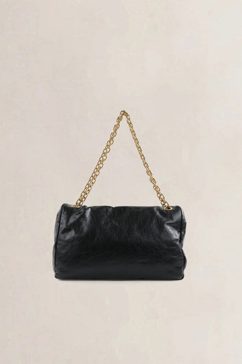 Balenciaga Black Calfskin Leather Medium Monaco Chain Shoulder Bag
