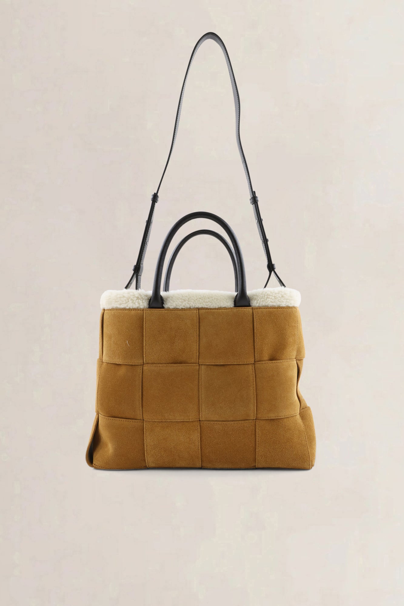 Bottega Veneta Camel Suede Small Arco Tote Bag