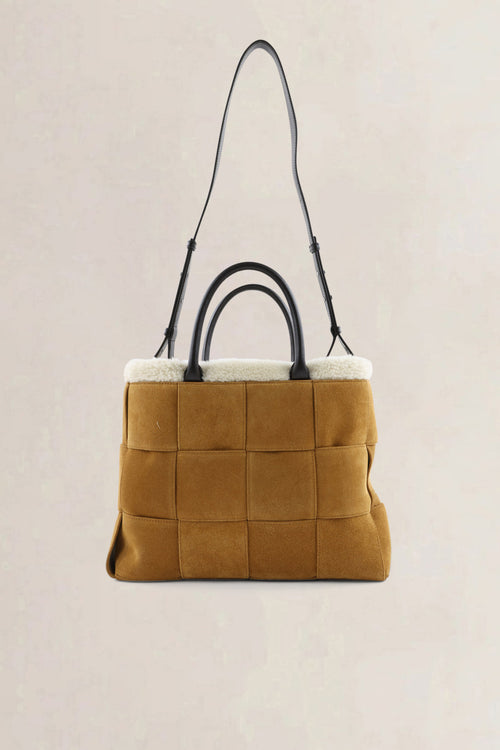 Bottega Veneta Camel Suede Small Arco Tote Bag