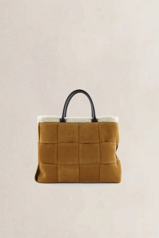Bottega Veneta Camel Suede Small Arco Tote Bag