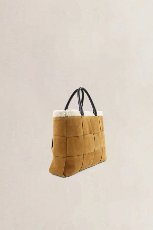 Bottega Veneta Camel Suede Small Arco Tote Bag