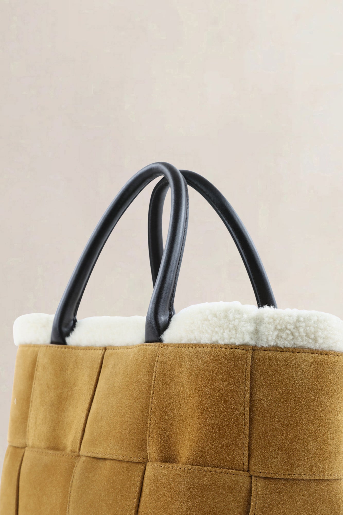 Bottega Veneta Camel Suede Small Arco Tote Bag