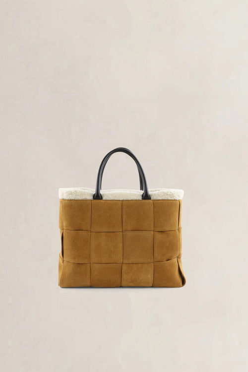 Bottega Veneta Camel Suede Small Arco Tote Bag