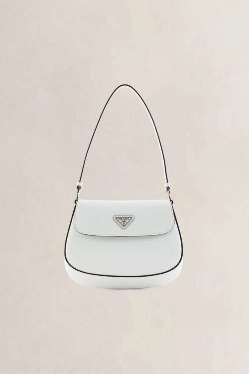 Prada White Leather Cleo Shoulder Bag