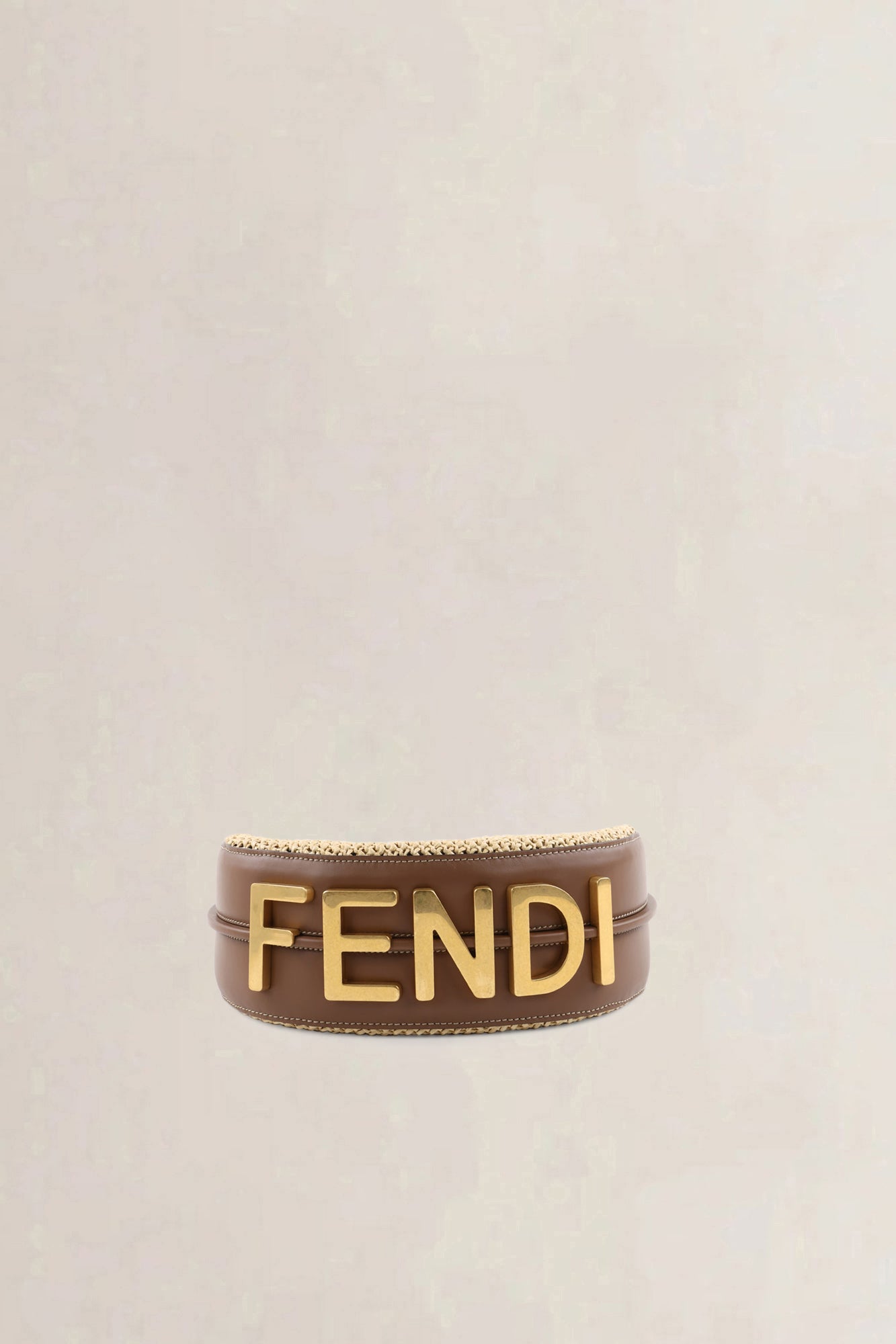 Fendi Natural & Brown Raffia Fendigraphy Small Hobo Shoulder Bag