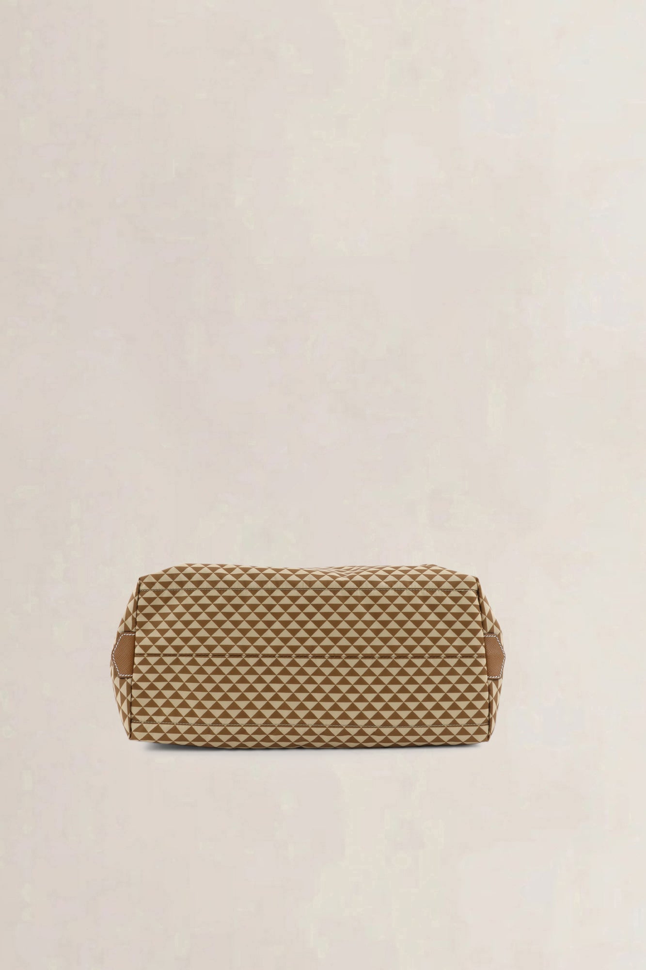 Prada Brown & Beige Triangle Jacquard Canvas Tote Bag
