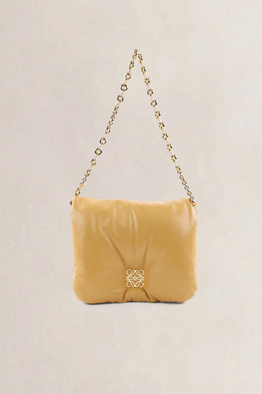 Loewe Camel Yellow Calf Leather Goya Shoulder Bag