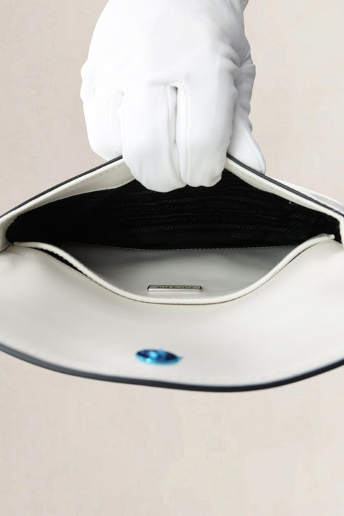 Prada White Leather Cleo Shoulder Bag