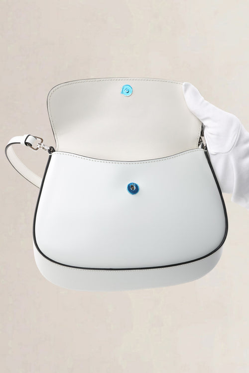 Prada White Leather Cleo Shoulder Bag