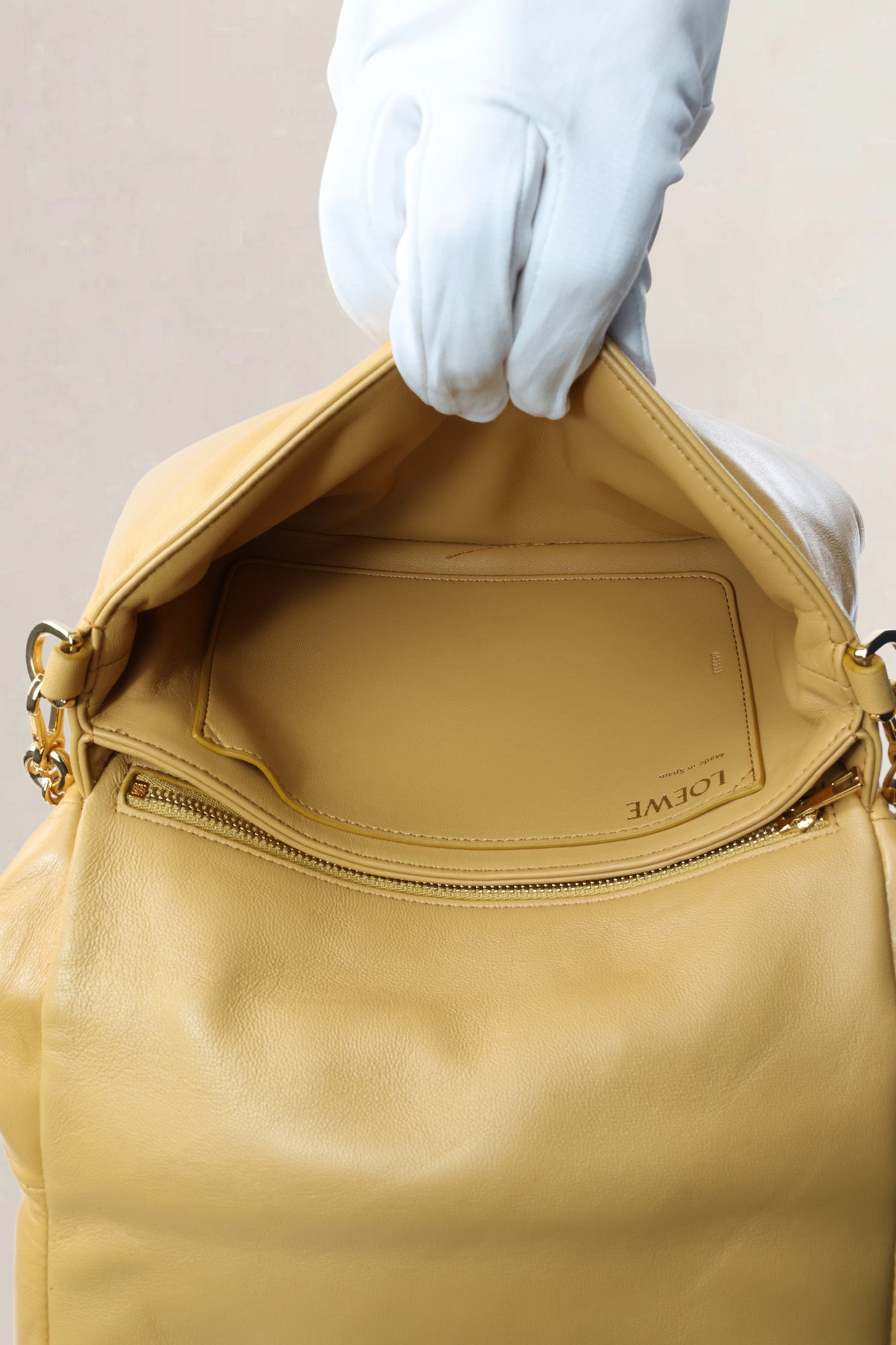 Loewe Camel Yellow Calf Leather Goya Shoulder Bag