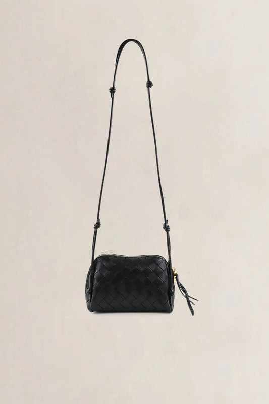 Bottega Veneta Black Concert Pouch Crossbody Bag