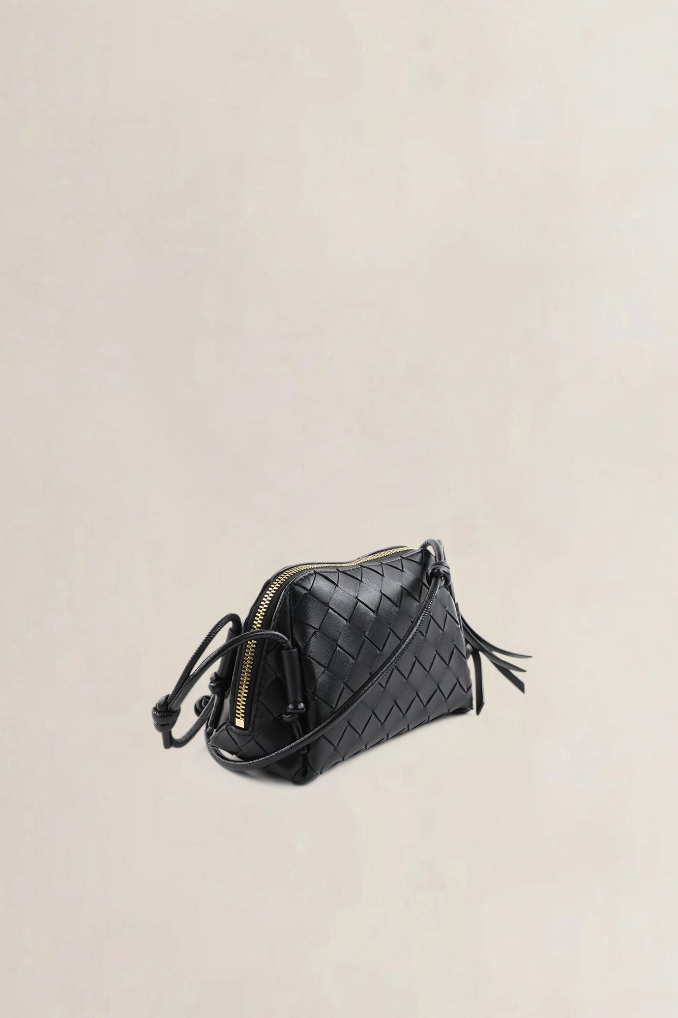 Bottega Veneta Black Concert Pouch Crossbody Bag