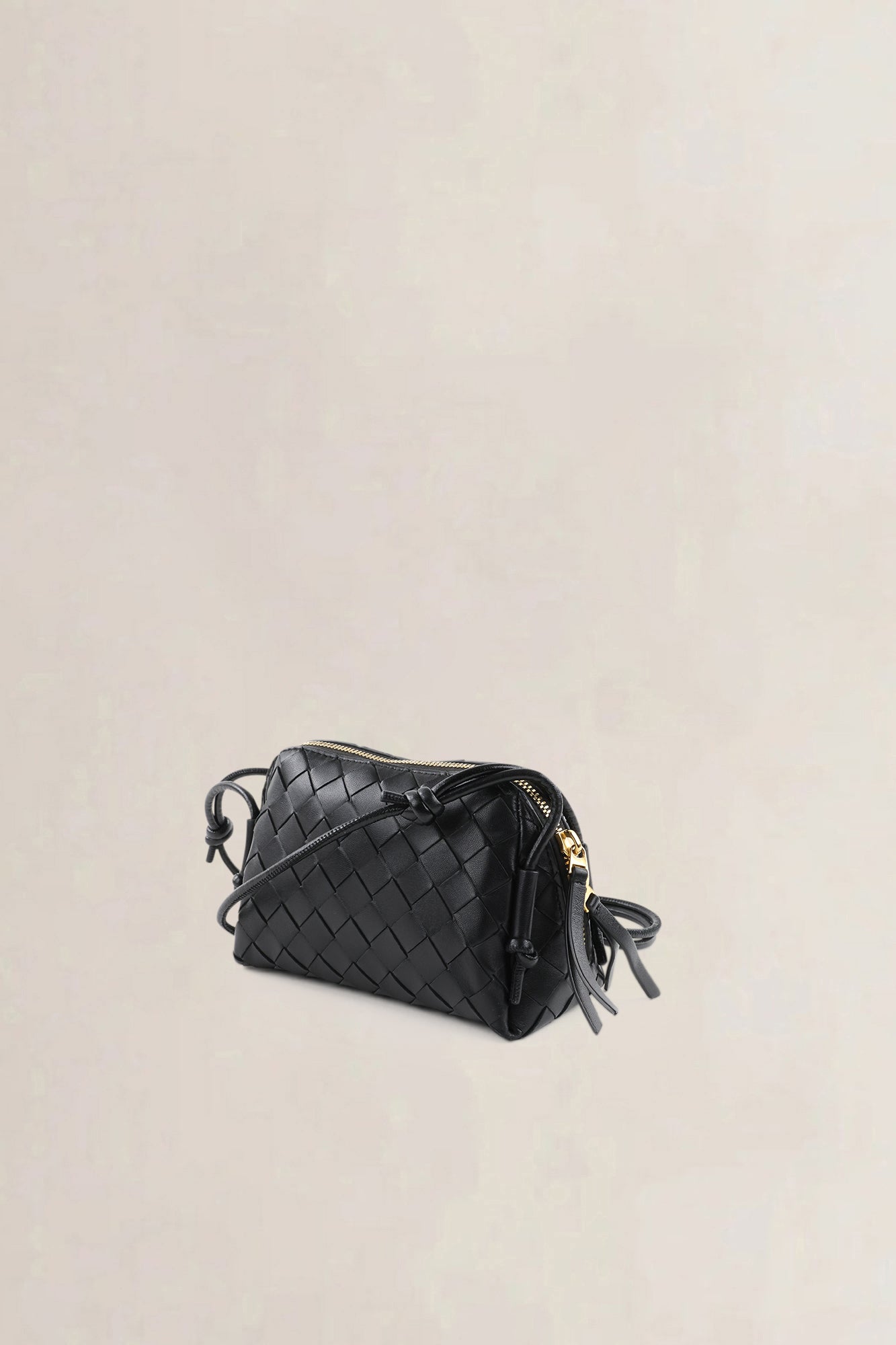 Bottega Veneta Black Concert Pouch Crossbody Bag