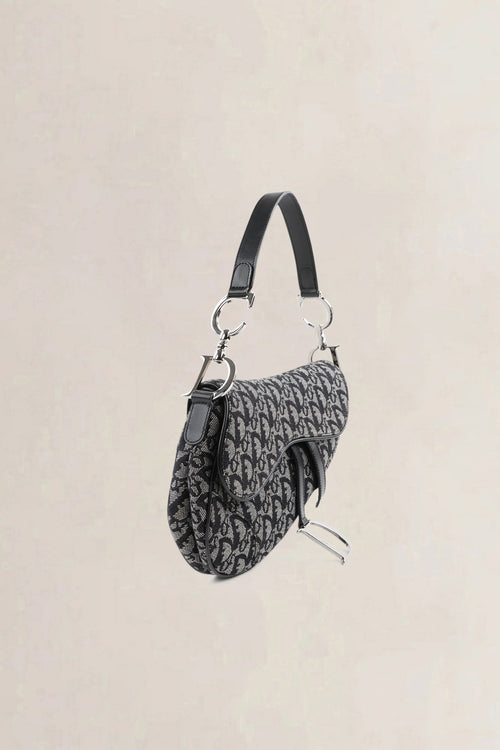 Christian Dior Black Oblique Saddle Shoulder Bag