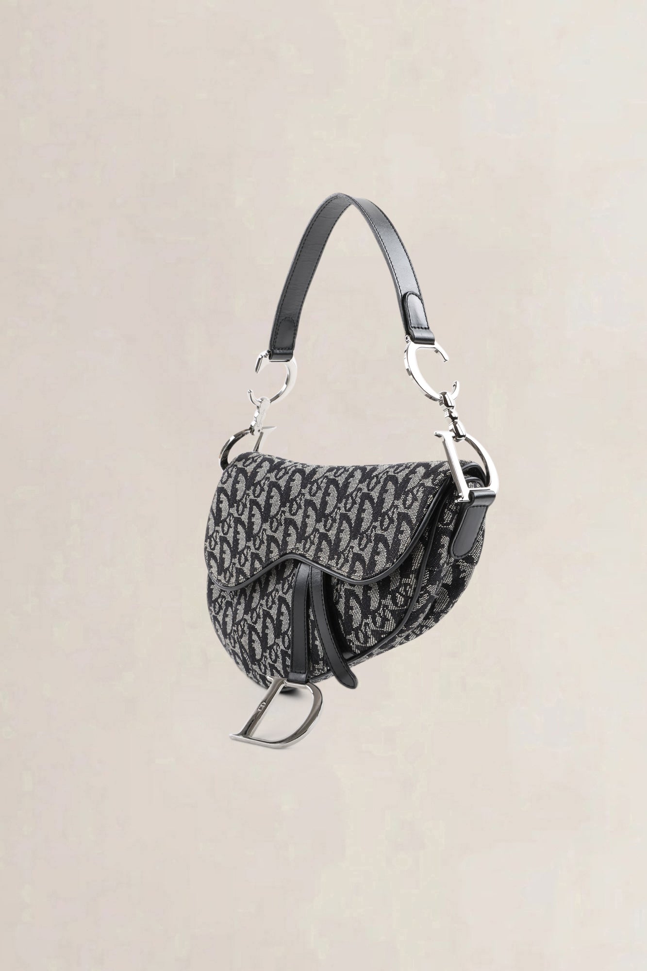Christian Dior Black Oblique Saddle Shoulder Bag