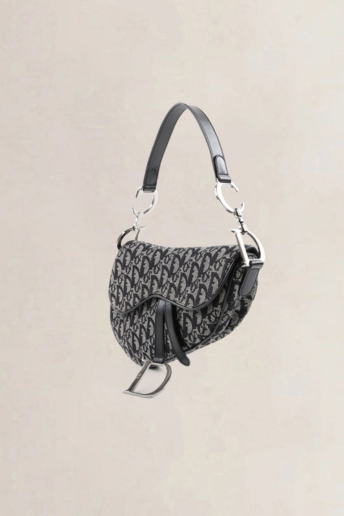 Christian Dior Black Oblique Saddle Shoulder Bag