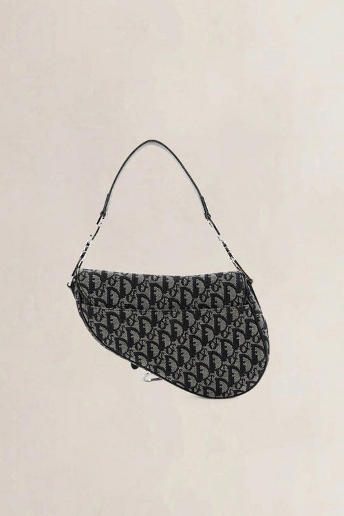 Christian Dior Black Oblique Saddle Shoulder Bag