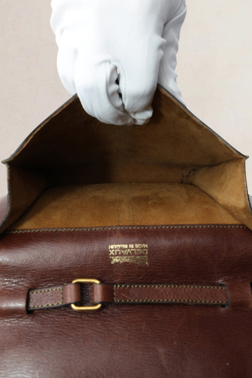 Delvaux Brown Leather Crossbody Bag