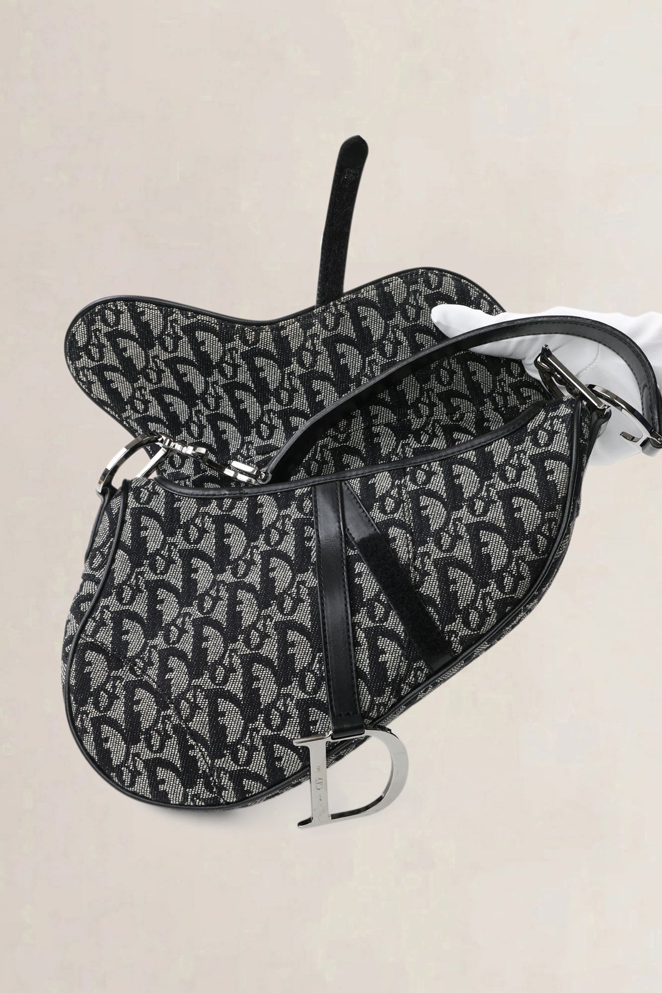 Christian Dior Black Oblique Saddle — vintage