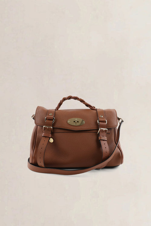 Mulberry Brown Alexa Satchel Crossbody Bag