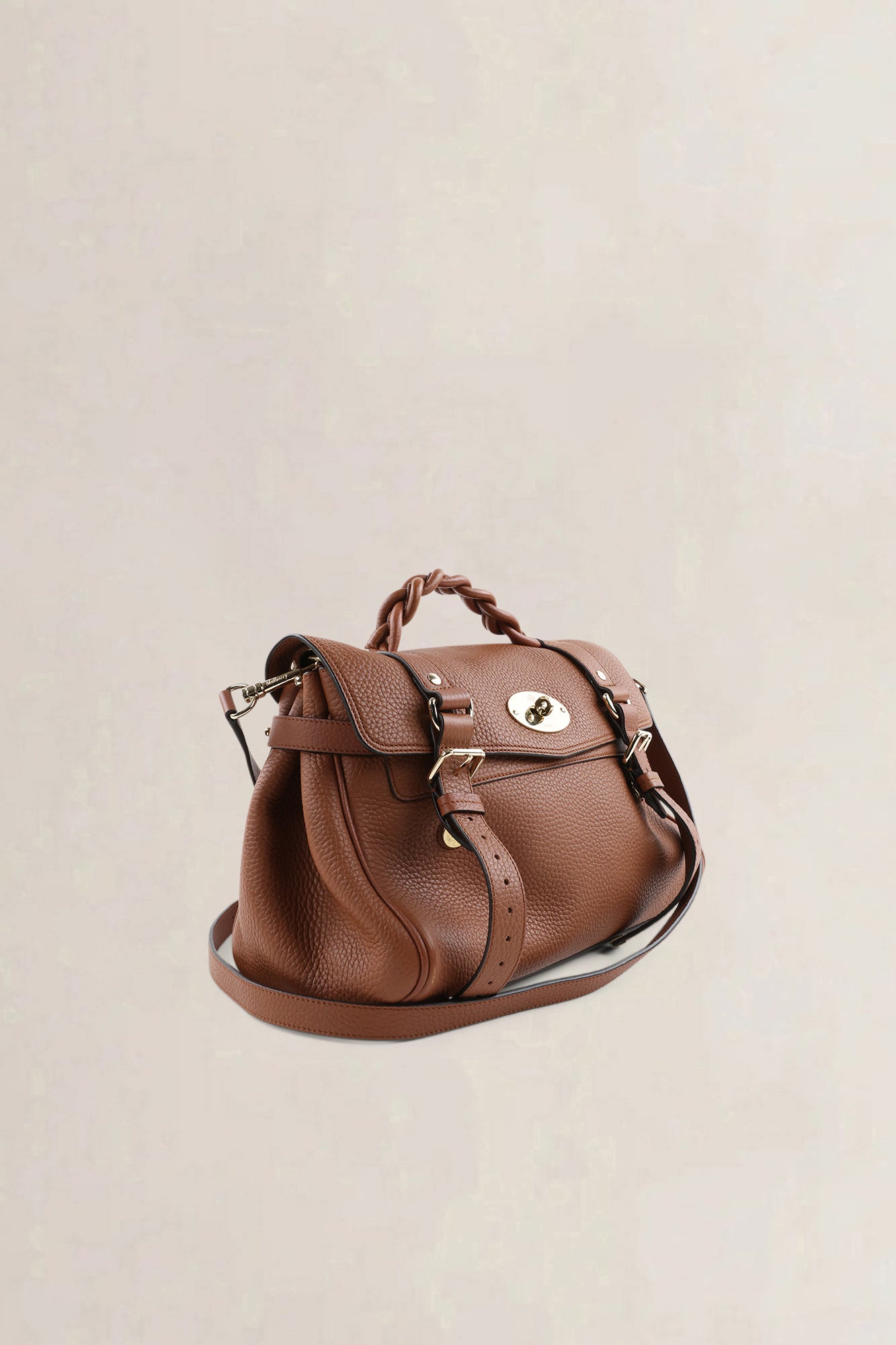 Mulberry Brown Alexa Satchel Crossbody Bag