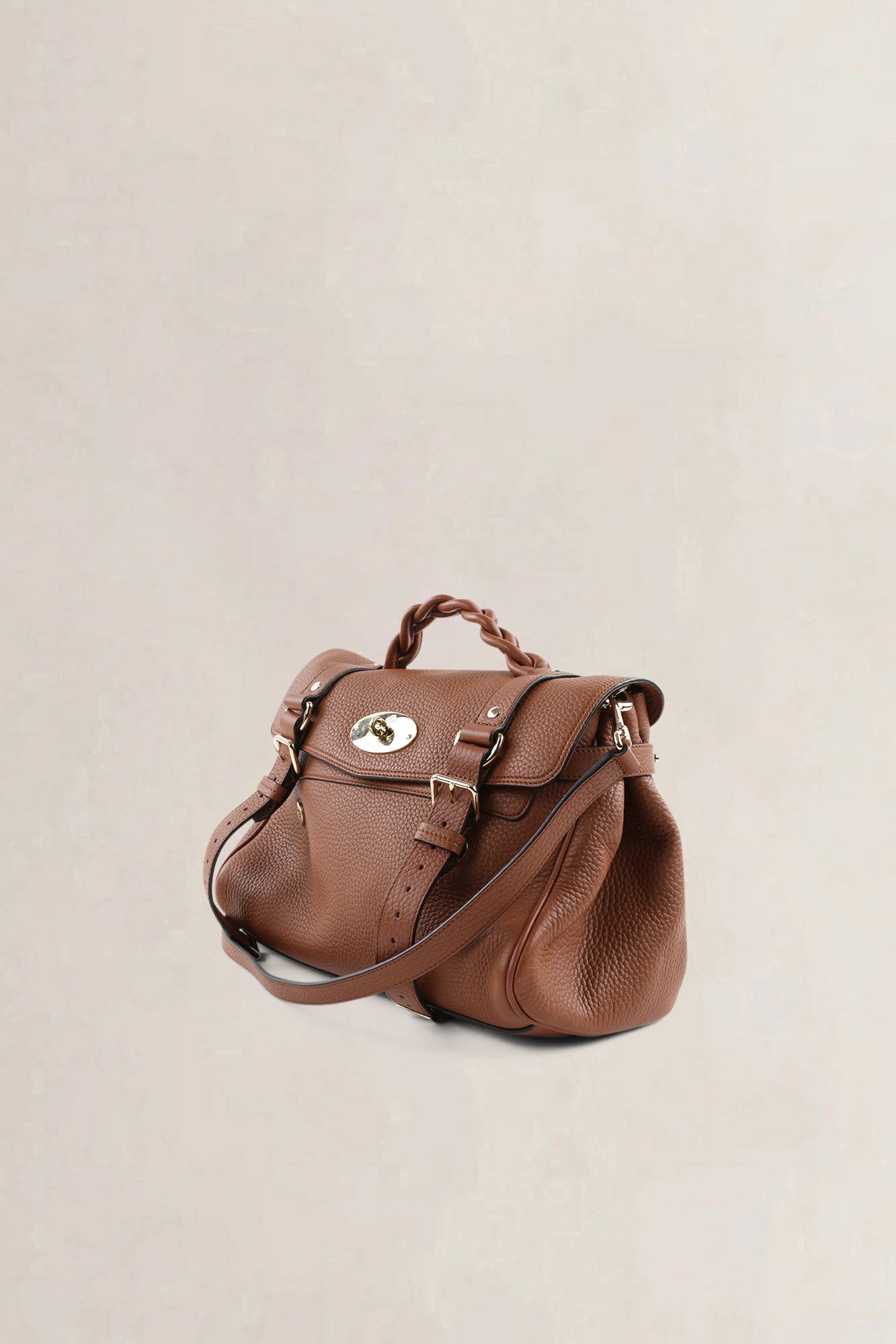 Mulberry Brown Alexa Satchel Crossbody Bag