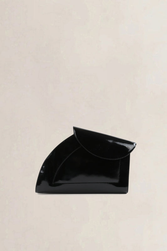 Delvaux Black Patent Clutch — preloved