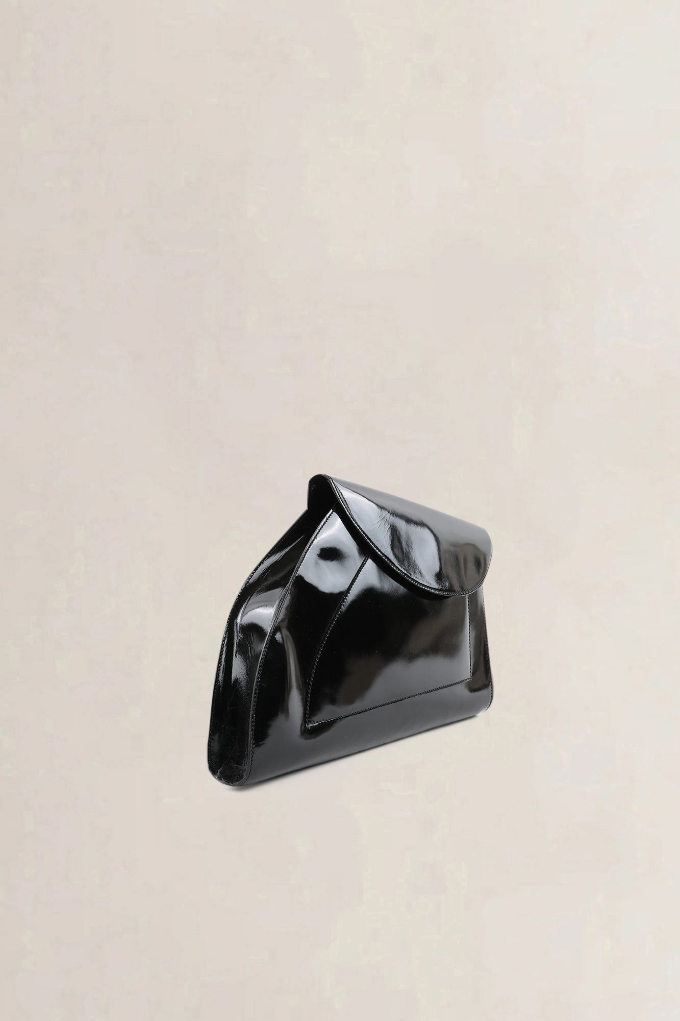 Delvaux Black Patent Leather Clutch