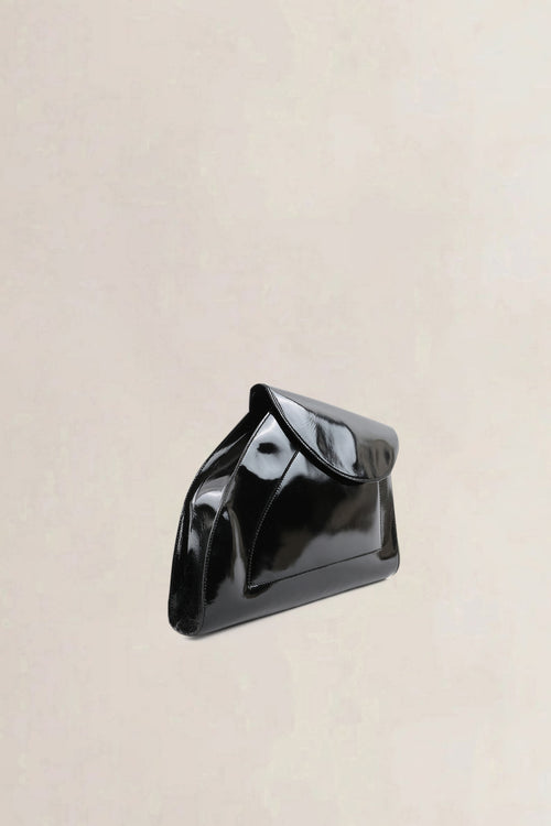 Delvaux Black Patent Leather Clutch
