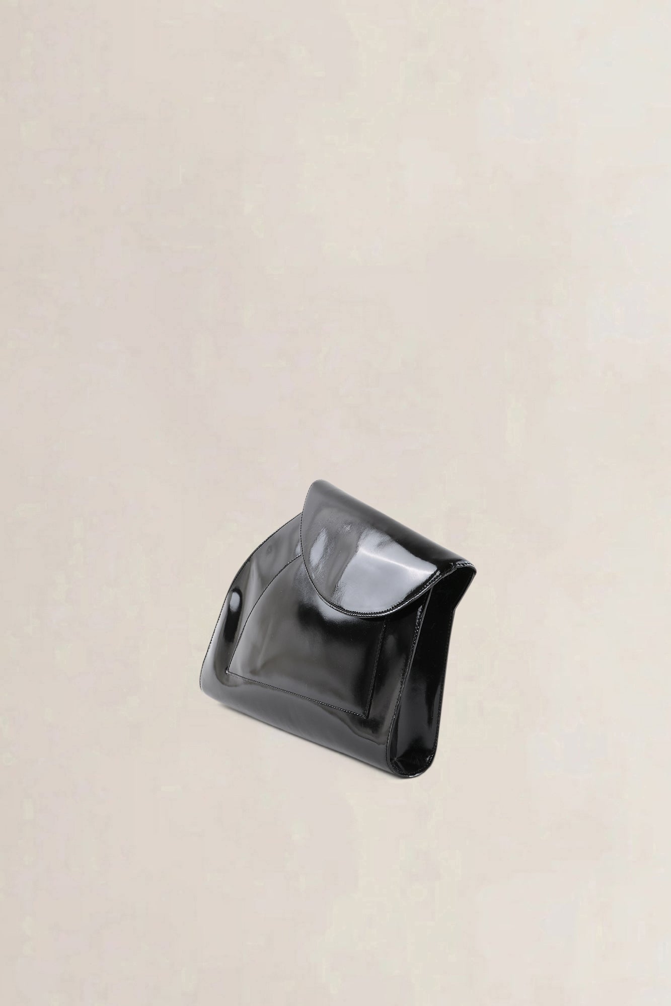 Delvaux Black Patent Leather Clutch