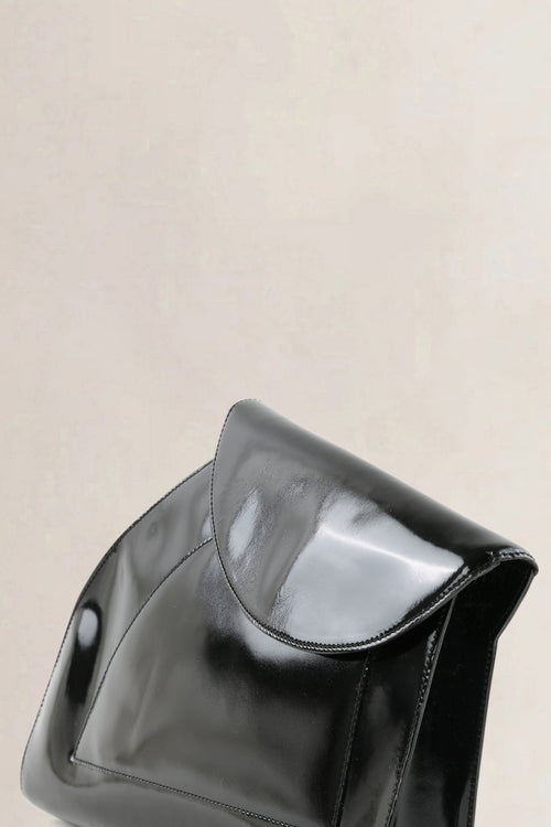 Delvaux Black Patent Leather Clutch