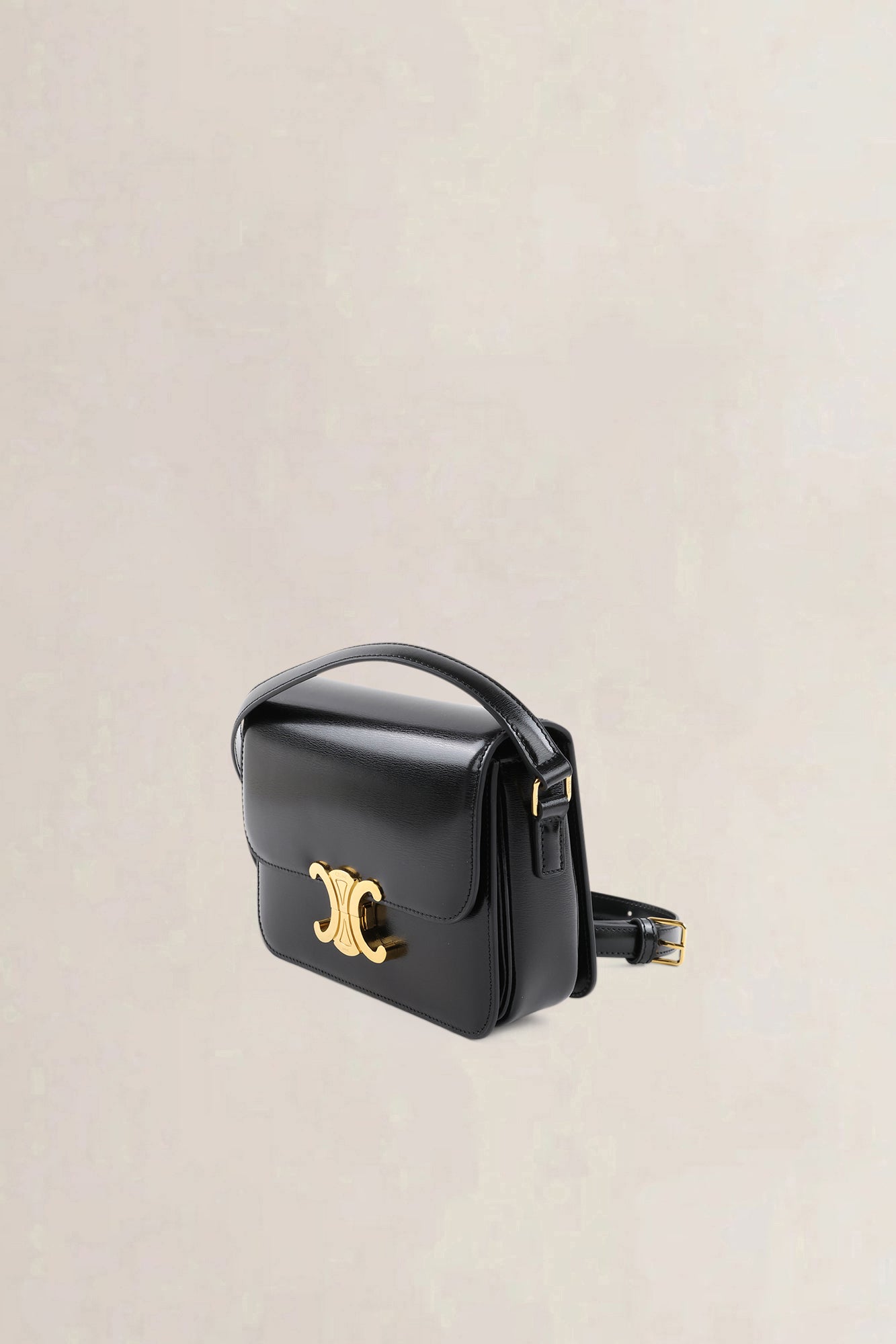 Céline Black Triomphe Teen Crossbody Bag
