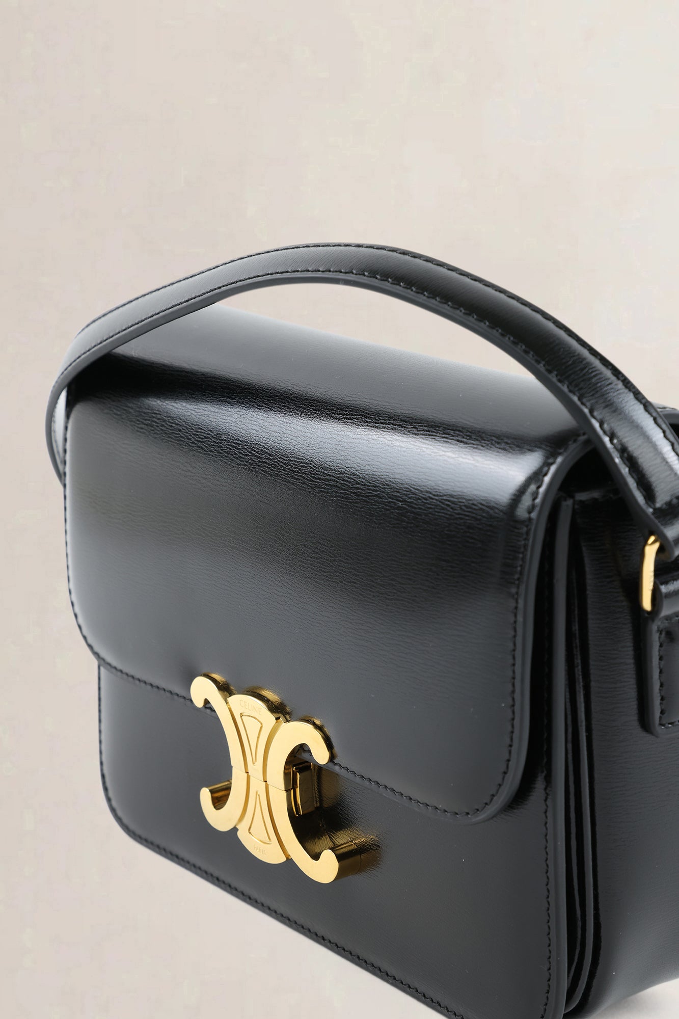 Céline Black Triomphe Teen Crossbody Bag