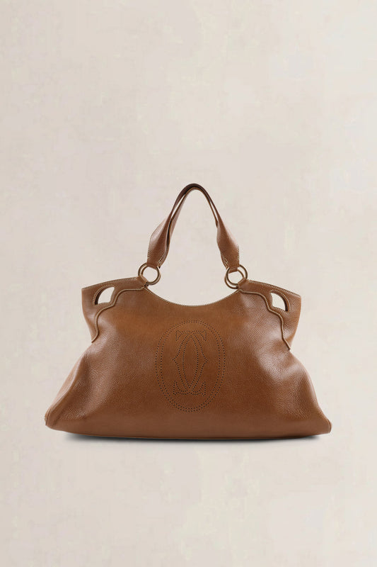 Cartier Brown Leather Marcello Shoulder Bag