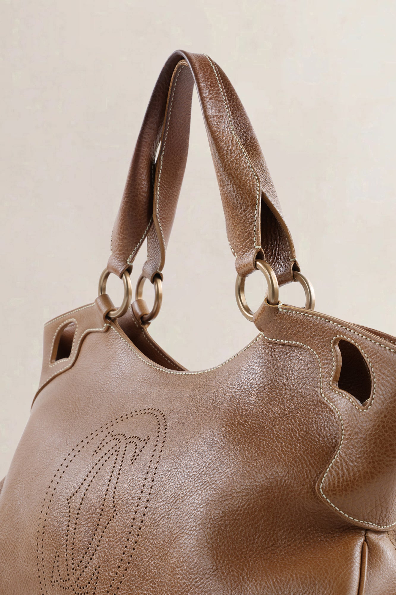 Cartier Brown Leather Marcello Shoulder Bag